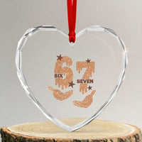 Funny Six Seven Meme Heart Crystal Glass Ornament Melanin Black History Month Gift - Wonder Print Shop