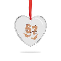 Funny Six Seven Meme Heart Crystal Glass Ornament Melanin Black History Month Gift - Wonder Print Shop