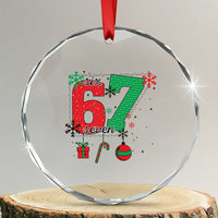Funny Six Seven Meme Trendy TikTok Crystal Glass Ornament Christmas Gift - Wonder Print Shop