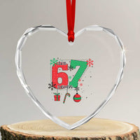 Funny Six Seven Meme Trendy TikTok Heart Crystal Glass Ornament Christmas Gift - Wonder Print Shop
