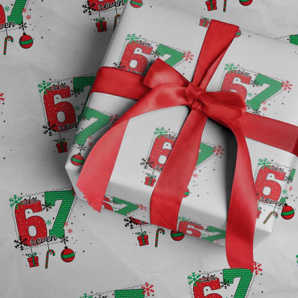 Funny Six Seven Meme Trendy TikTok Wrapping Paper Roll Christmas Gift - Wonder Print Shop