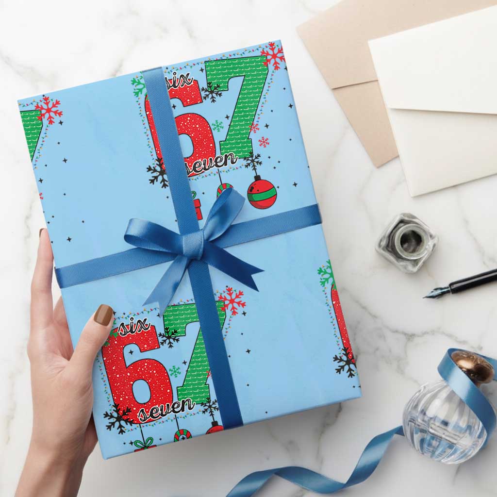 Funny Six Seven Meme Trendy TikTok Wrapping Paper Roll Christmas Gift - Wonder Print Shop