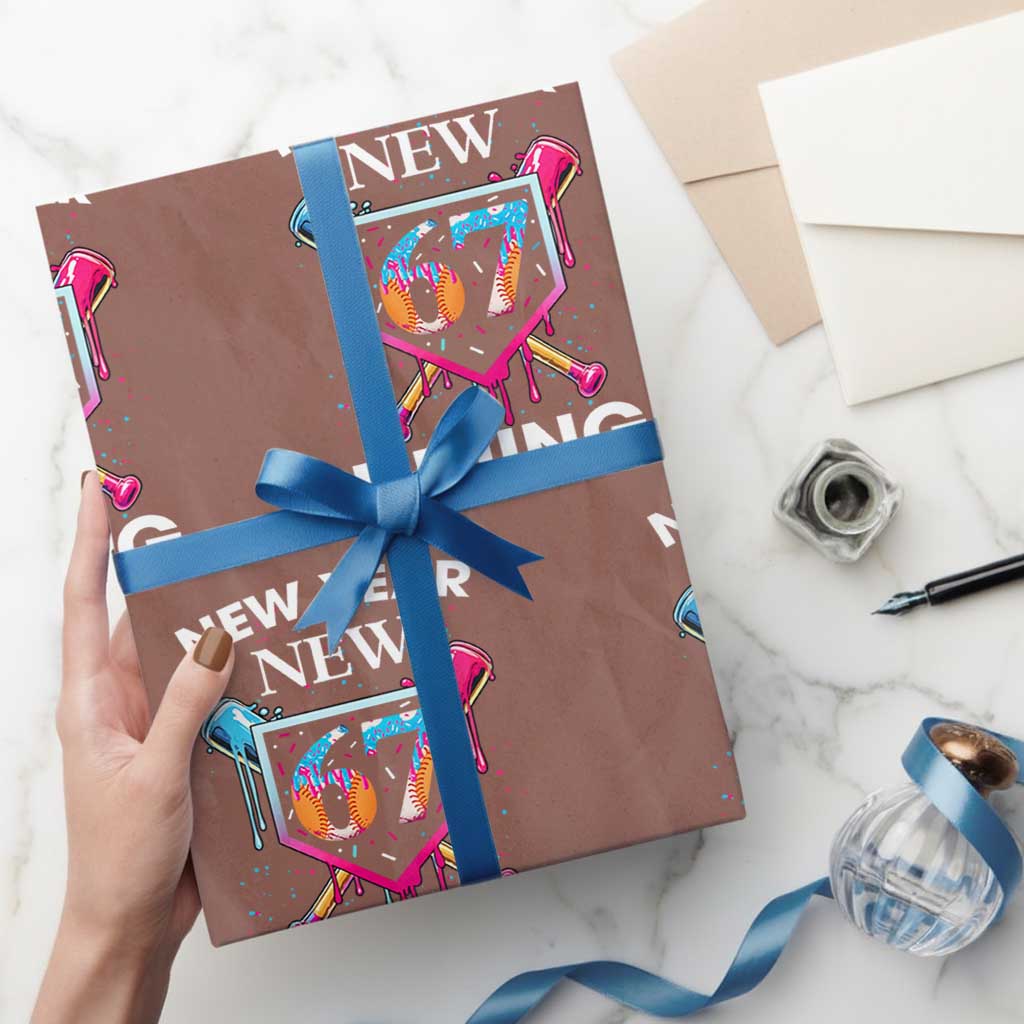 Funny Six Seven Meme Wrapping Paper Roll 67 Number Sports American Football Ice Cream Drip - Wonder Print Shop