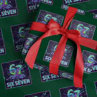 Funny Six Seven Meme Wrapping Paper Roll Cyberpunk Neon Style