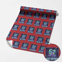 Funny Six Seven Meme Wrapping Paper Roll Cyberpunk Neon Style