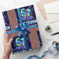 Funny Six Seven Meme Wrapping Paper Roll Cyberpunk Neon Style