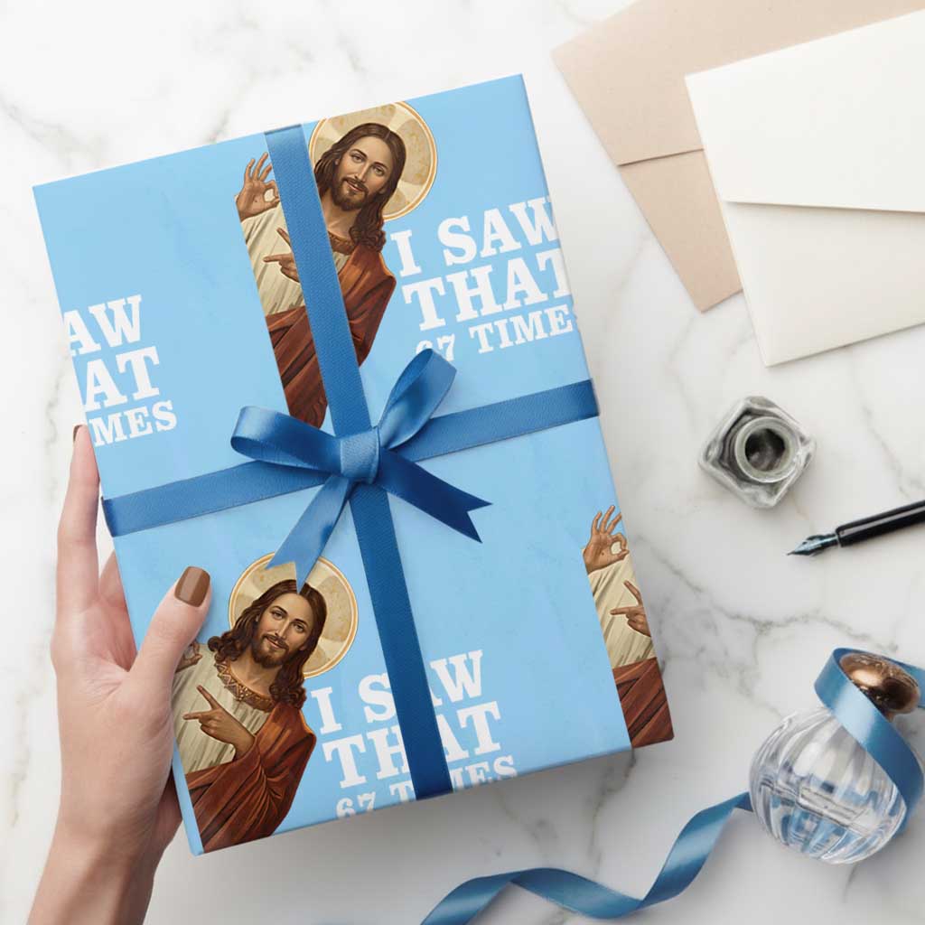 Funny Six Seven Meme Wrapping Paper Roll I Saw That 67 Times - Wonder Print Shop