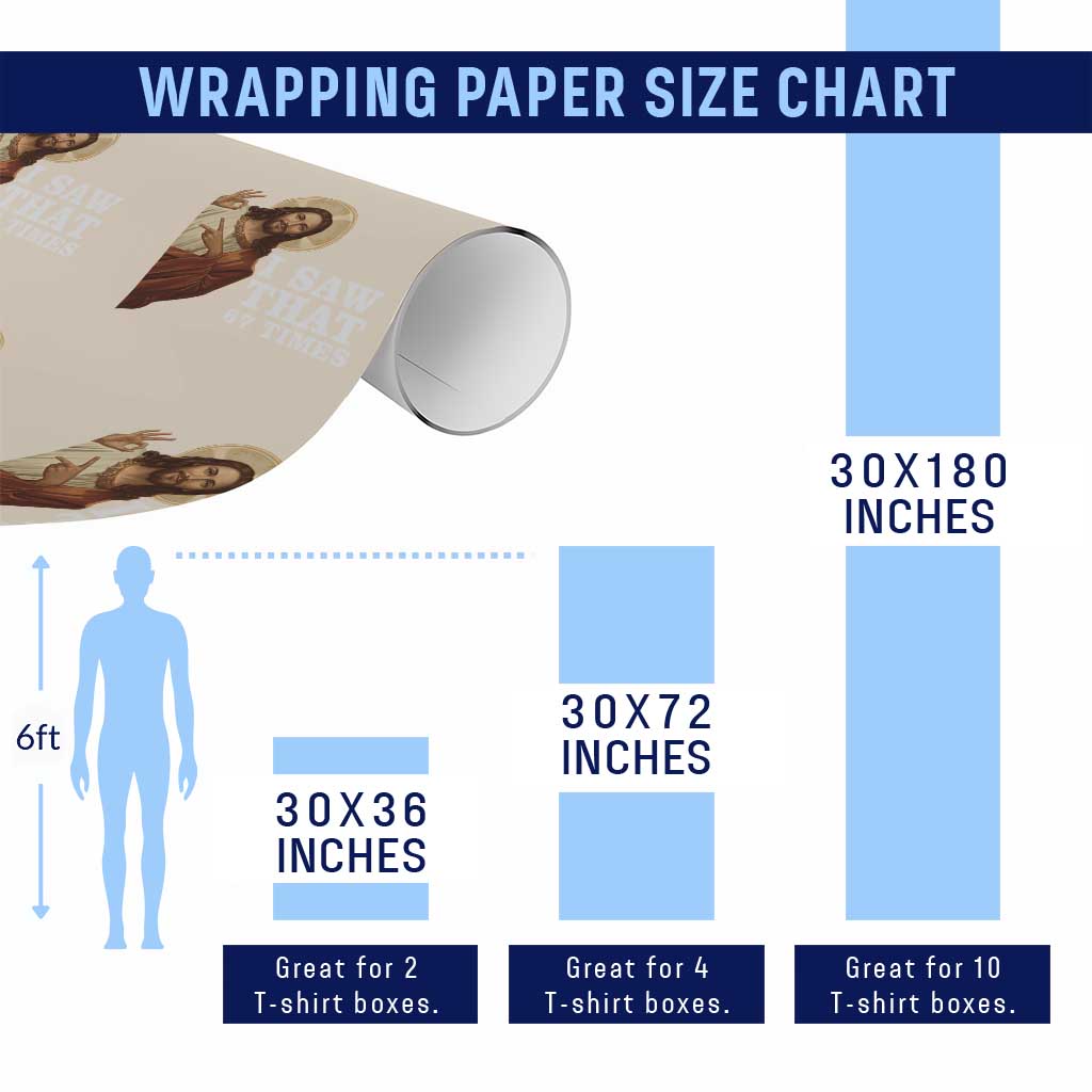 Funny Six Seven Meme Wrapping Paper Roll I Saw That 67 Times - Wonder Print Shop