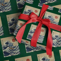 Funny Six Seven Surfing Wrapping Paper Roll The Great Wave Kanagawa Japanese 67 Brainrot Meme
