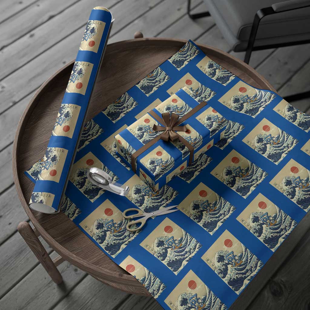 Funny Six Seven Surfing Wrapping Paper Roll The Great Wave Kanagawa Japanese 67 Brainrot Meme