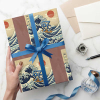 Funny Six Seven Surfing Wrapping Paper Roll The Great Wave Kanagawa Japanese 67 Brainrot Meme
