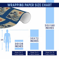 Funny Six Seven Surfing Wrapping Paper Roll The Great Wave Kanagawa Japanese 67 Brainrot Meme
