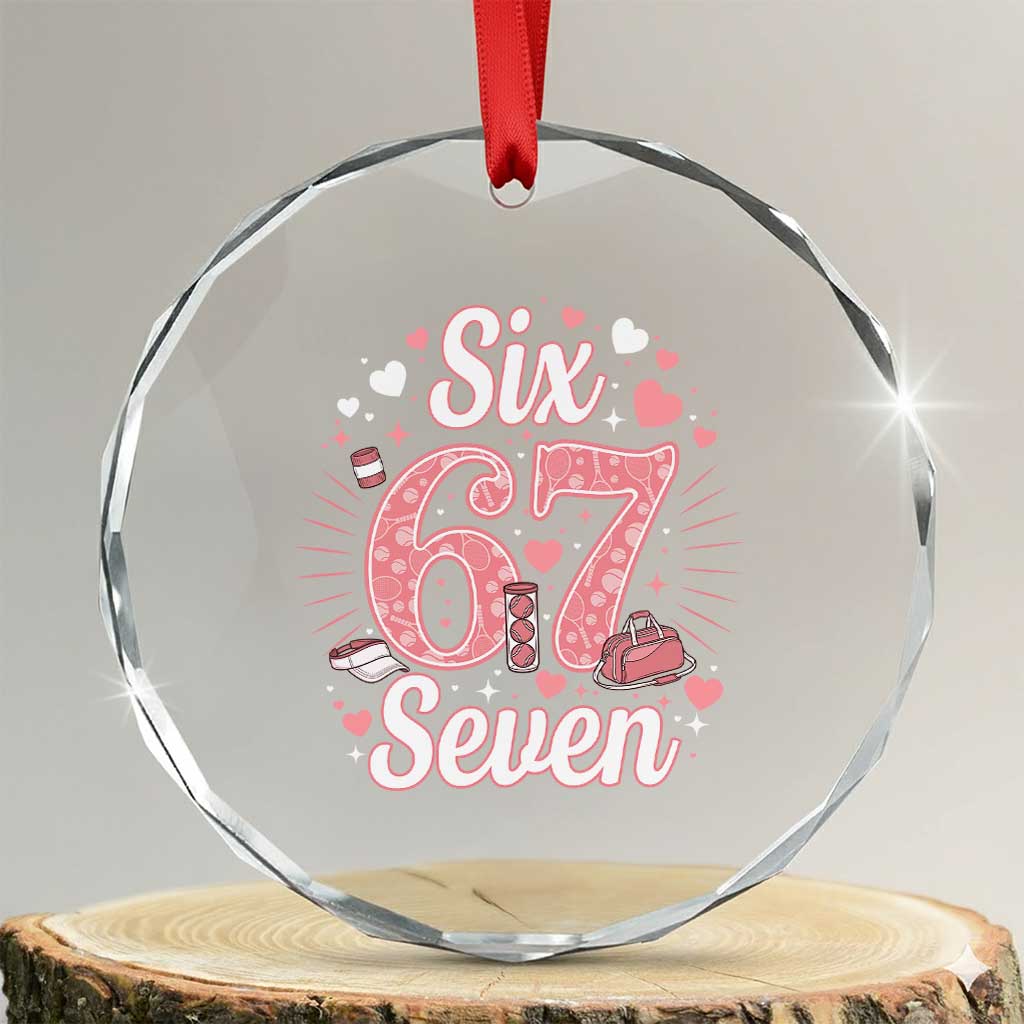 Funny Six Seven Tennis Meme Crystal Glass Ornament Gen Z Valentine - Wonder Print Shop