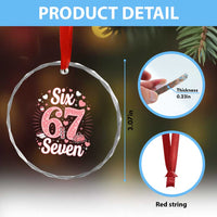 Funny Six Seven Tennis Meme Crystal Glass Ornament Gen Z Valentine - Wonder Print Shop