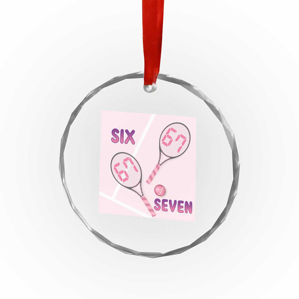 Funny Six Seven Tennis Meme Crystal Glass Ornament Valentine For Women - Wonder Print Shop