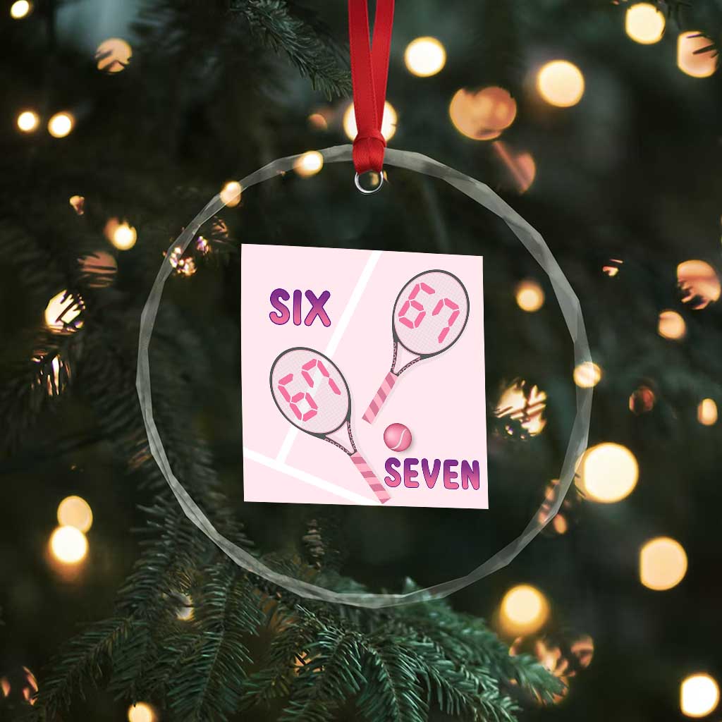 Funny Six Seven Tennis Meme Crystal Glass Ornament Valentine For Women - Wonder Print Shop