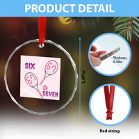 Funny Six Seven Tennis Meme Crystal Glass Ornament Valentine For Women - Wonder Print Shop