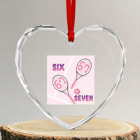 Funny Six Seven Tennis Meme Heart Crystal Glass Ornament Valentine For Women - Wonder Print Shop