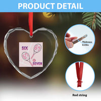 Funny Six Seven Tennis Meme Heart Crystal Glass Ornament Valentine For Women - Wonder Print Shop