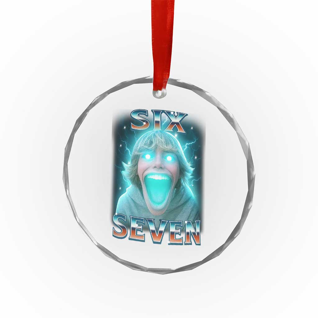 Funny Six Seven The Mason 67 Kid Gen Alpha Meme Crystal Glass Ornament - Wonder Print Shop