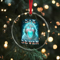 Funny Six Seven The Mason 67 Kid Gen Alpha Meme Crystal Glass Ornament - Wonder Print Shop