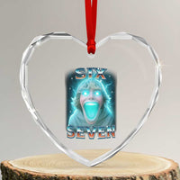 Funny Six Seven The Mason 67 Kid Gen Alpha Meme Heart Crystal Glass Ornament - Wonder Print Shop