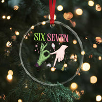 Funny Six Seven Witch Pink And Green Broomstick Magic Wand Crystal Glass Ornament - Wonder Print Shop