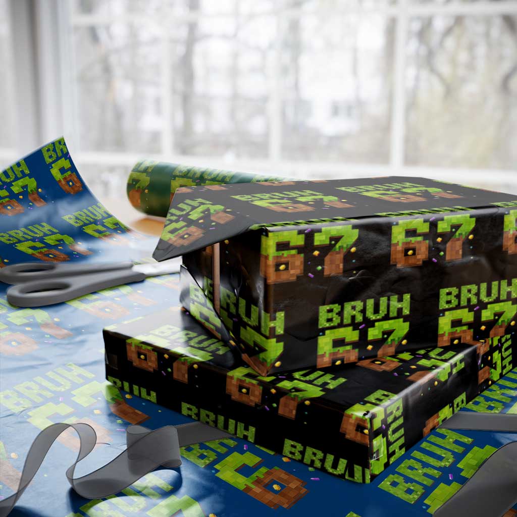 Funny Six Seven Wrapping Paper Roll 67 Meme 6 7 Boy Game Pixel Number - Wonder Print Shop