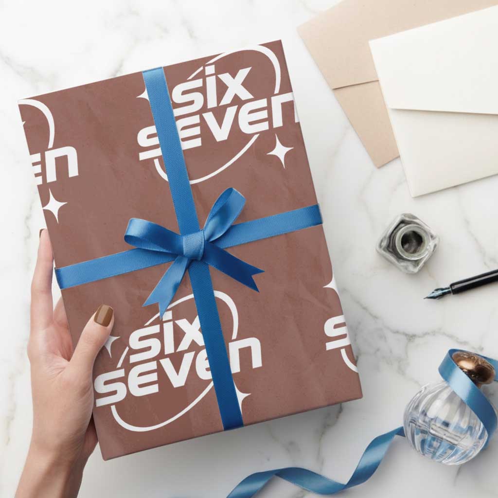 Funny Six Seven Wrapping Paper Roll Cool 67 Meme Y2K Gen Alpha Slang - Wonder Print Shop