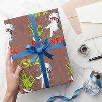 Funny Six Seven Xmas Wrapping Paper Roll 67 Meme Xmas Santa Elf Hand Gen Alpha - Wonder Print Shop