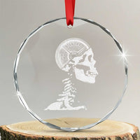 Funny Skeleton 45 lbs Plate Weight Lifting Gym Working Out Crystal Glass Ornament - Wonder Print Shop