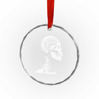 Funny Skeleton 45 lbs Plate Weight Lifting Gym Working Out Crystal Glass Ornament - Wonder Print Shop