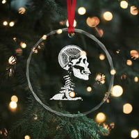 Funny Skeleton 45 lbs Plate Weight Lifting Gym Working Out Crystal Glass Ornament - Wonder Print Shop