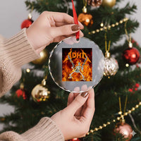 Funny Skeleton ADHD Crystal Glass Ornament Meme Flames Neurodivergent Gen Z TS10