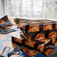 Funny Skeleton ADHD Wrapping Paper Roll Meme Flames Neurodivergent Gen Z - Wonder Print Shop