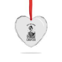 Funny Skeleton Book Lover Heart Crystal Glass Ornament Just One More Chapter