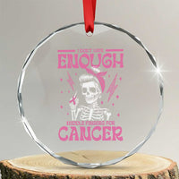 Funny Skeleton Breast Cancer Crystal Glass Ornament I Dont Have Enough Middle Fingers