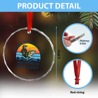 Funny Skeleton Camo Fishing Crystal Glass Ornament I Can Not Work Today My Arm Is In A Cast - Wonder Print Shop
