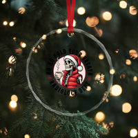 Funny Skeleton Christmas Crystal Glass Ornament Ho Ho Hold Your Breath Radiolocy Dept - Wonder Print Shop
