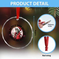 Funny Skeleton Christmas Crystal Glass Ornament Ho Ho Hold Your Breath Radiolocy Dept - Wonder Print Shop