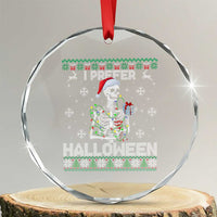 Funny Skeleton Christmas Crystal Glass Ornament I Prefer Halloween Spooky Xmas Holiday - Wonder Print Shop