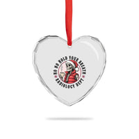 Funny Skeleton Christmas Heart Crystal Glass Ornament Ho Ho Hold Your Breath Radiolocy Dept - Wonder Print Shop