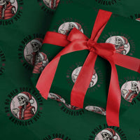 Funny Skeleton Christmas Wrapping Paper Roll Ho Ho Hold Your Breath Radiolocy Dept - Wonder Print Shop