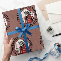 Funny Skeleton Christmas Wrapping Paper Roll Ho Ho Hold Your Breath Radiolocy Dept - Wonder Print Shop