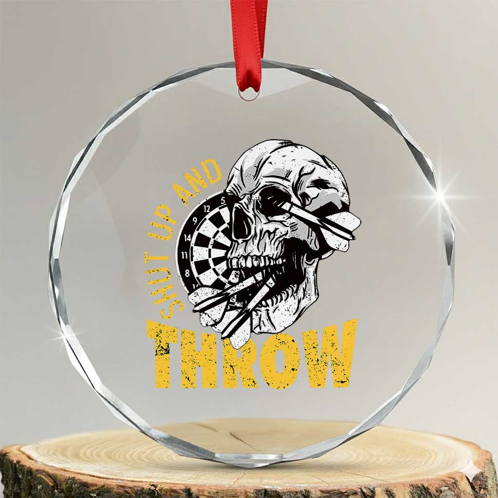 Funny Skeleton Darts Player Crystal Glass Ornament I Suck At Darts - Wonder Print Shop