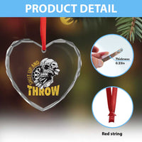 Funny Skeleton Darts Player Heart Crystal Glass Ornament I Suck At Darts - Wonder Print Shop