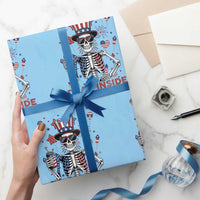 Funny Skeleton Dead Inside But Its Freedom Wrapping Paper Roll Patriotic Gift