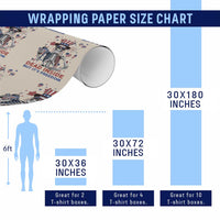Funny Skeleton Dead Inside But Its Freedom Wrapping Paper Roll Patriotic Gift
