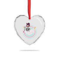 Funny Skeleton Mom Graphic Heart Crystal Glass Ornament Good Moms Say Bad Words