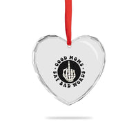 Funny Skeleton Mom Quote Heart Crystal Glass Ornament Good Moms Say Bad Words